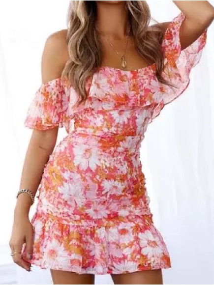 Hello Molly Pink And Orange Floral Summer Dress